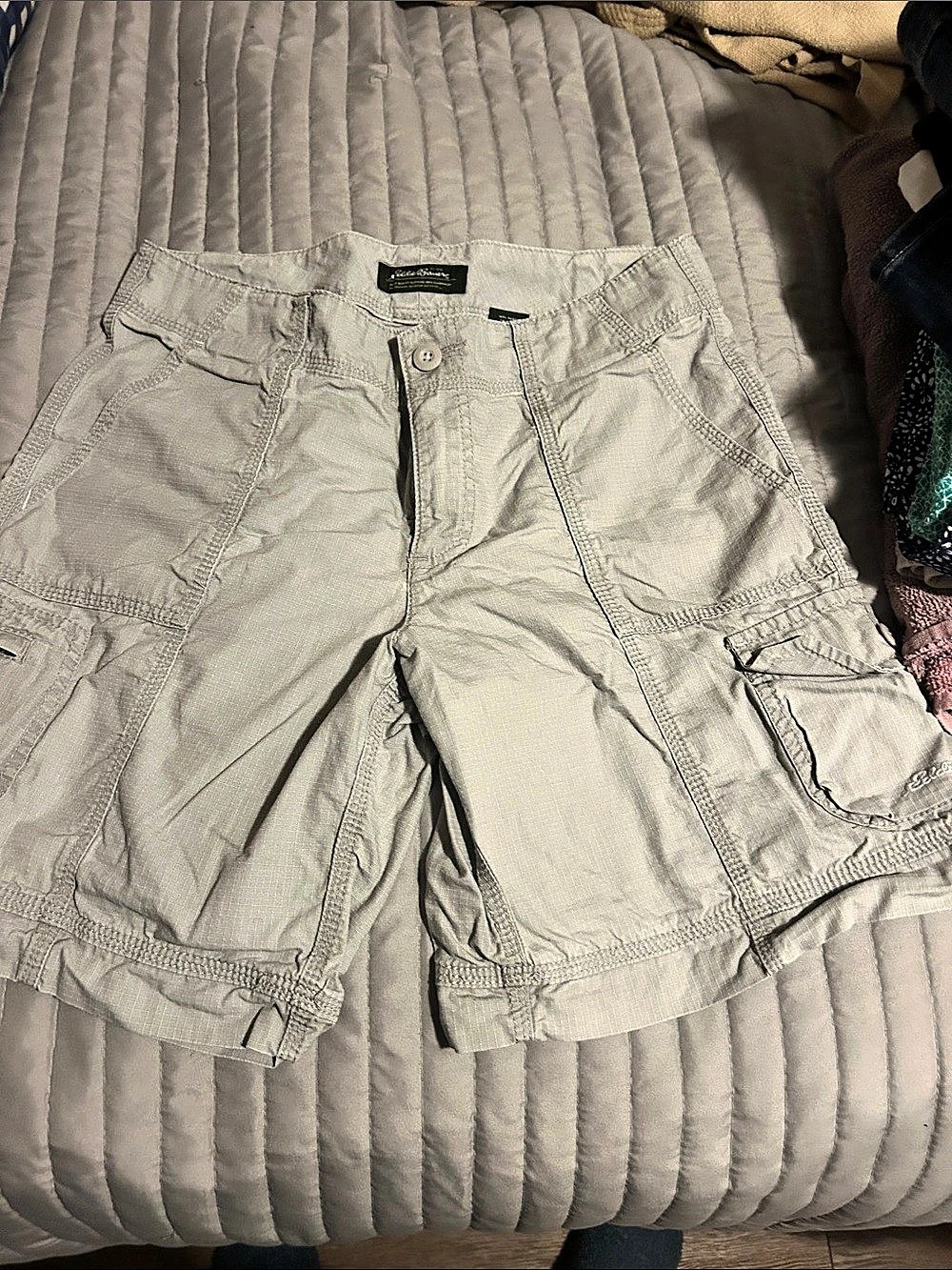 Eddie Bauer Cargo Shorts in Gray Waist 4 like New